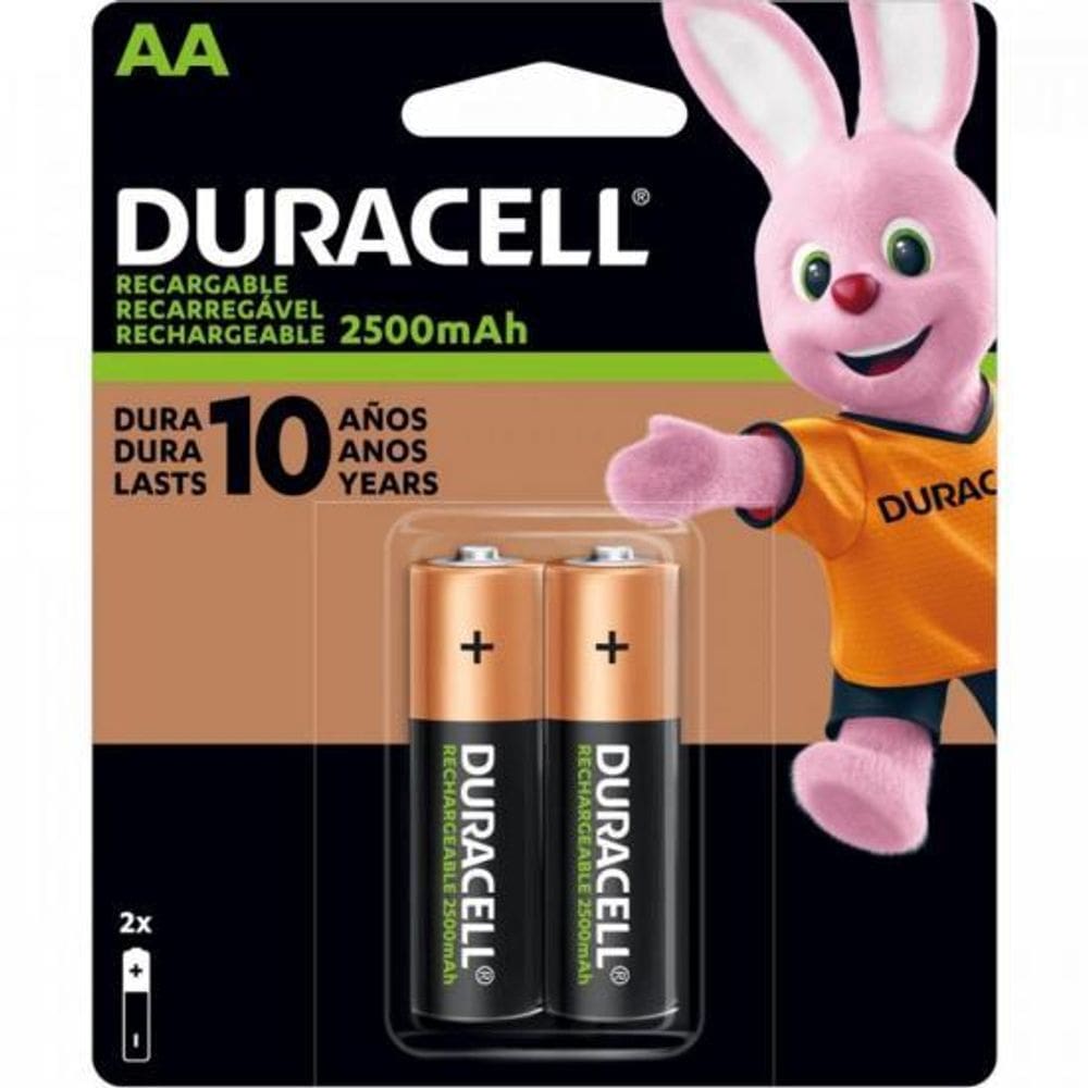 Pilha Recarregável AA 2500mAh (C/2 Pilhas) Duracell [F002]