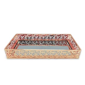 Bandeja Espelhada Rosas Roses Elegantes Decorativa 26x12