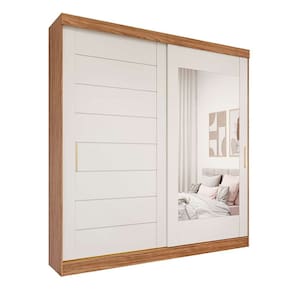 guarda-roupa casal com espelho florença sem pés 2 pt 8 gv cinamomo e off white