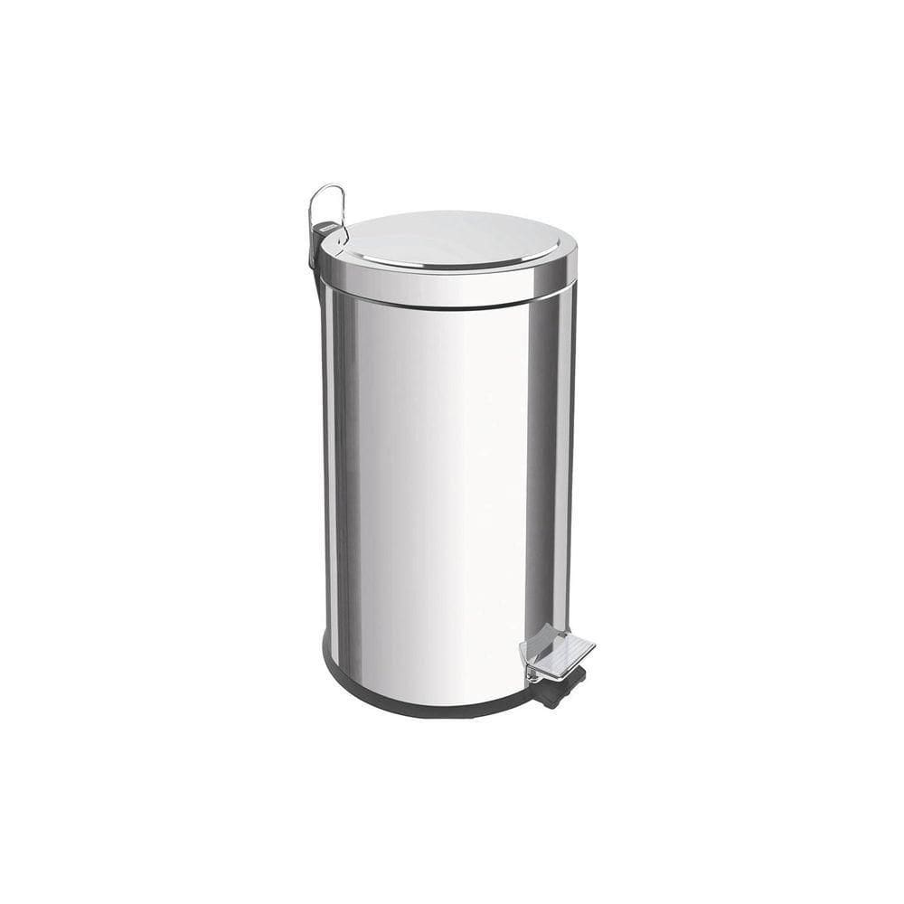 Lixeira Inox Com Pedal Brasil Com Acabamento Polido E Balde Interno Removível 20 L
