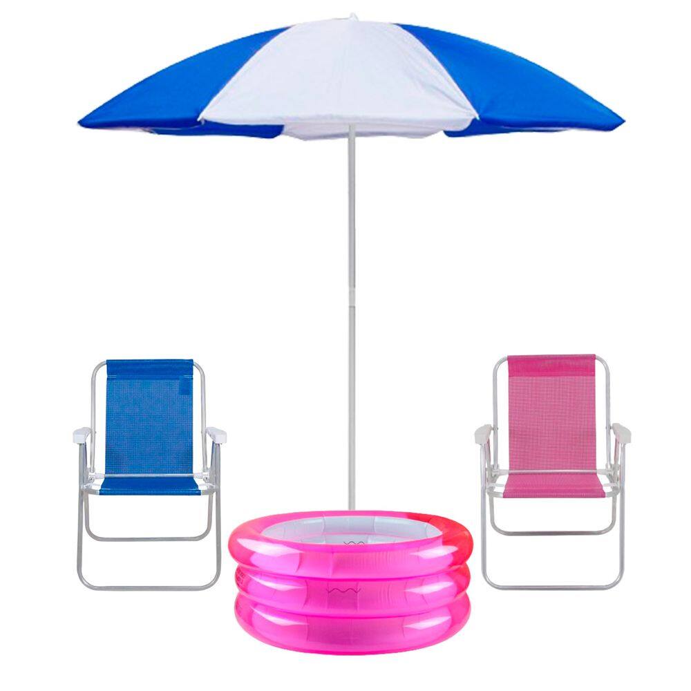 Kit praia familia cadeira e guarda sol | Pontofrio