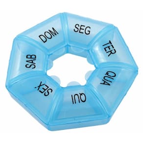 Porta Comprimido 7 Divisorias Octavado Plastico
