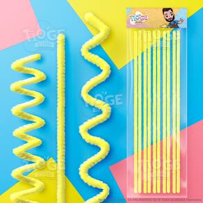Hastes Flexíveis de Pelúcia Cabelo Maluco Artesanato Limpador Chenille Cor Amarelo 10 unid