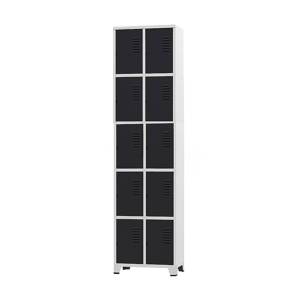 Armário Roupeiro De Aço 10 Portas Para Vestiário Preto com Chave