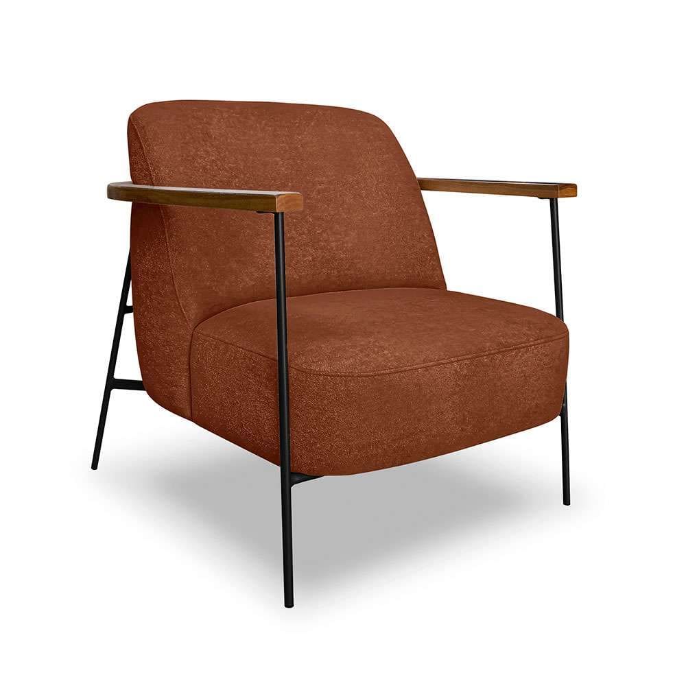 poltrona ellie linho bouclé terracota