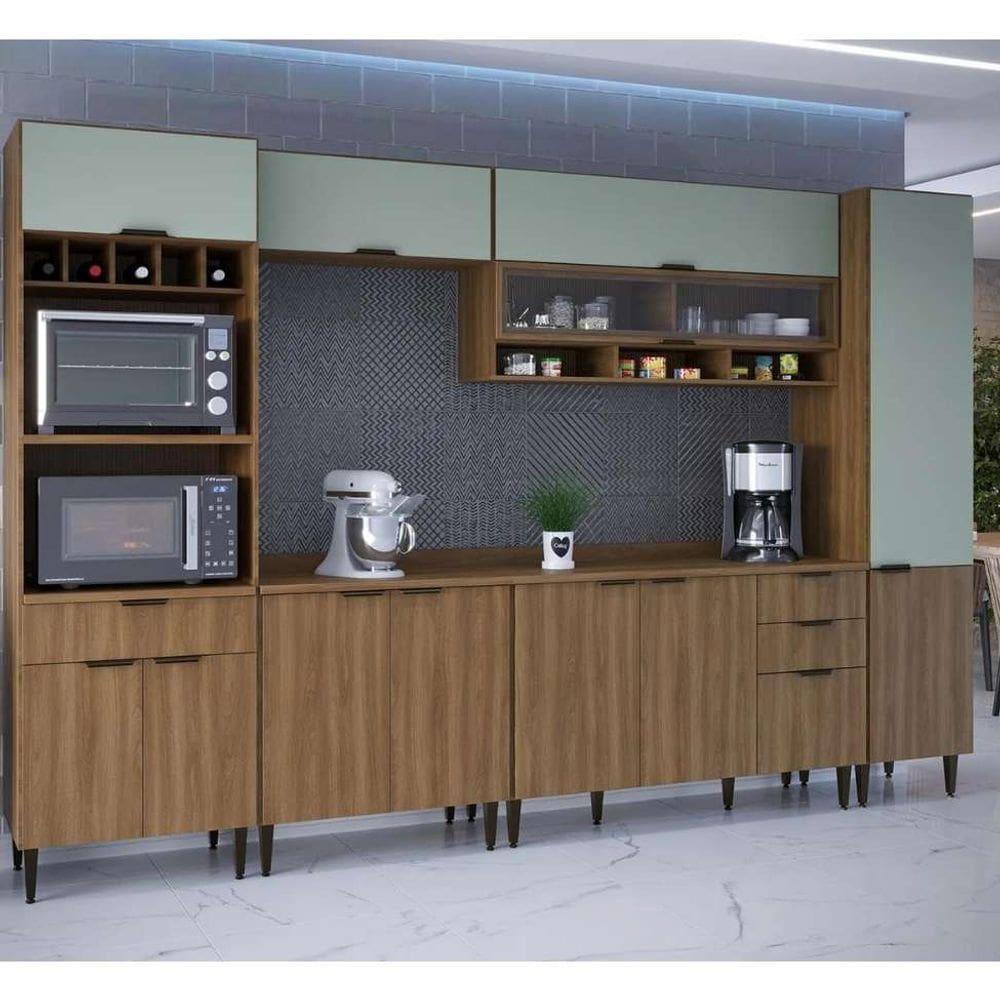 cozinha completa paris 12 pt 4 gv nogal e verde