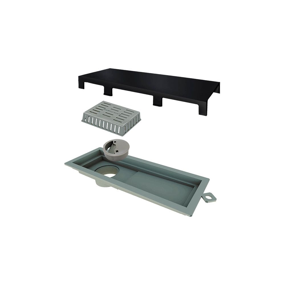 Ralo Linear Elleve Tiny 2922 25Cm Com Tampa Black Matte
