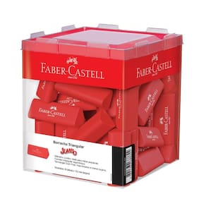 Borracha Escolar Triangular Vermelha Jumbo 1 Unidade Faber Castell