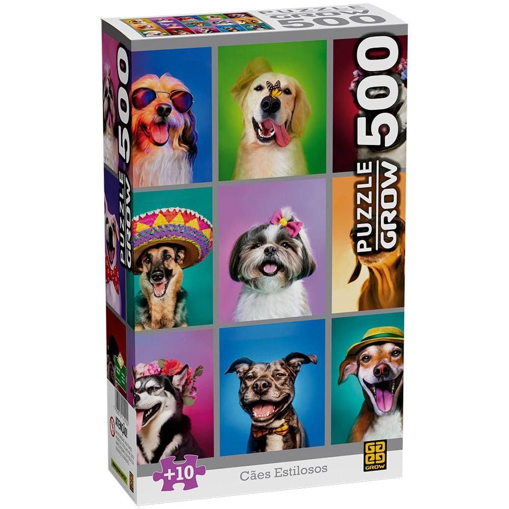 Puzzle 500 peças Cães Estilosos