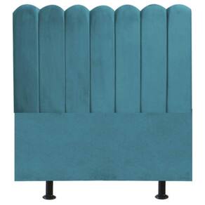 Cabeceira Nuvem Solteiro 90 Cm Alanis Suede Azul Turquesa