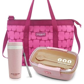 Conjunto Bolsa Térmica Com Pote Marmita Ecológica 800ml E Copo Com Tampa De 300ml Vinho