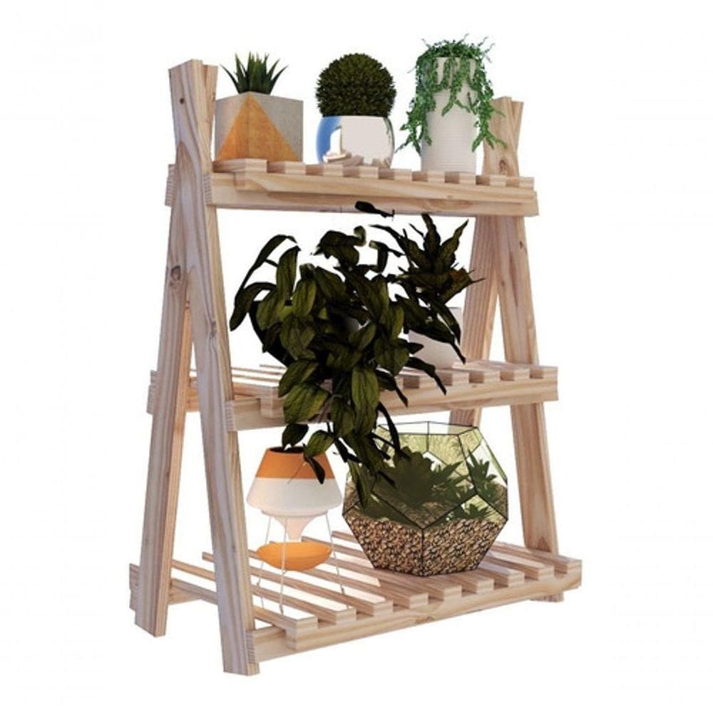 Expositor Madeira Natural P/ Chão Reforçado 95Cm Multiuso