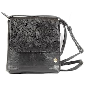 Bolsa Aline Feminina Transversal Em Couro Preto