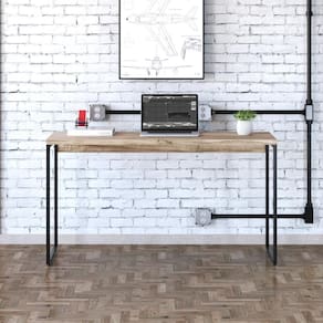 Mesa Dynamica 135x50x75cm Carvalho - Est.preta Carvalho - Est.preta