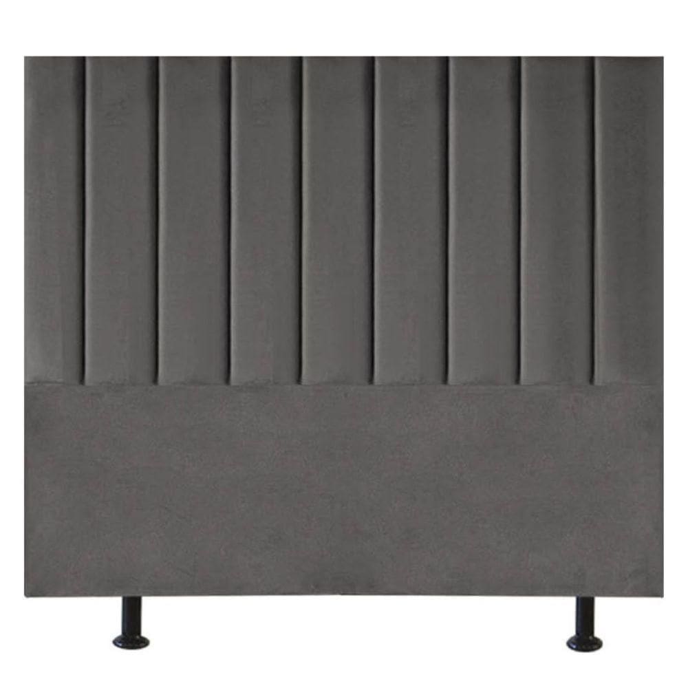 Cabeceira De Cama King Size Box 195 Cm Karla Suede Cor:cinza Escuro