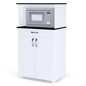 Balcão Multiuso Para Microondas E Forno Carina Branco - Ajl Móveis