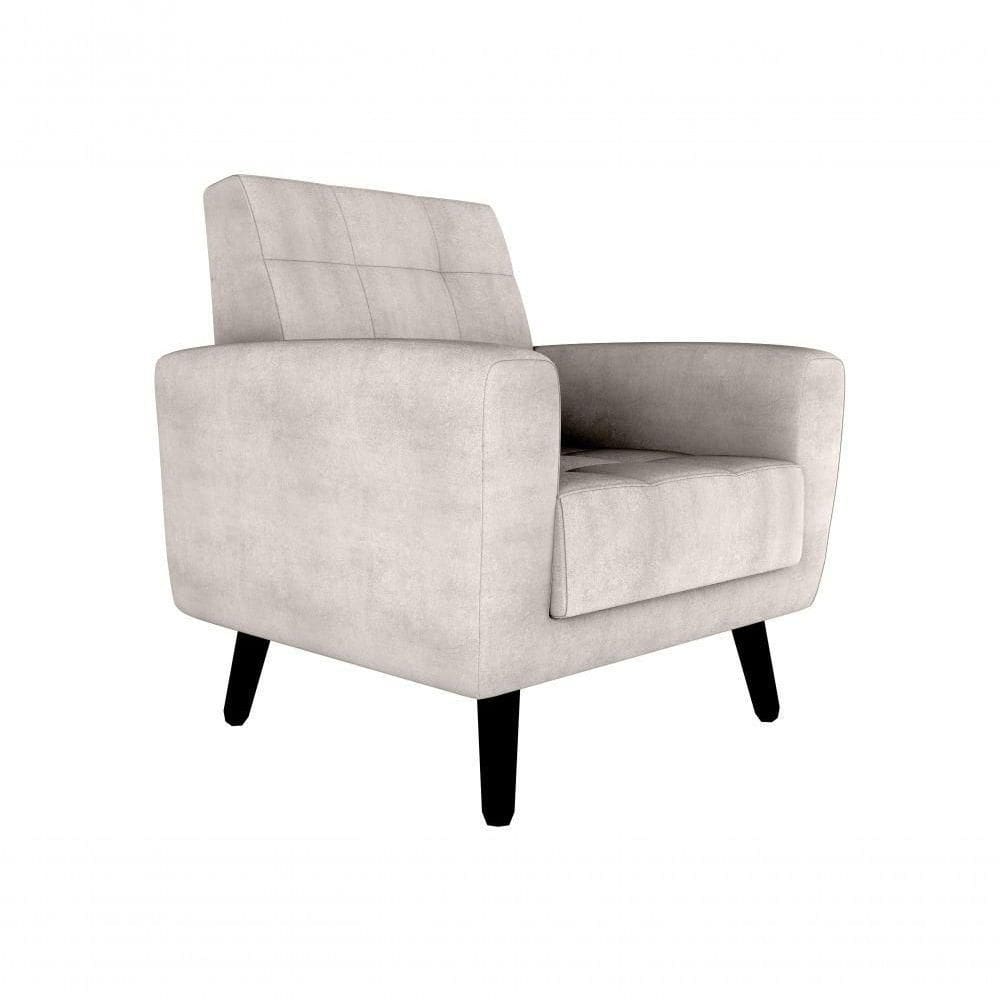 Poltrona Cadeira Sala Decorativa Recepção Livia Matrix Bege