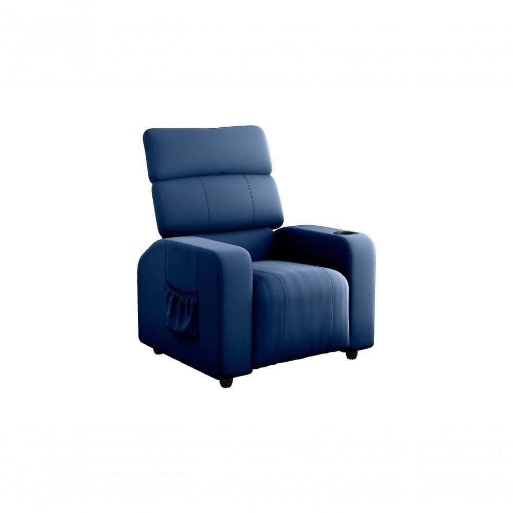 Poltrona Cadeira Do Papai Reclinável Porta Copo Pulse Azul