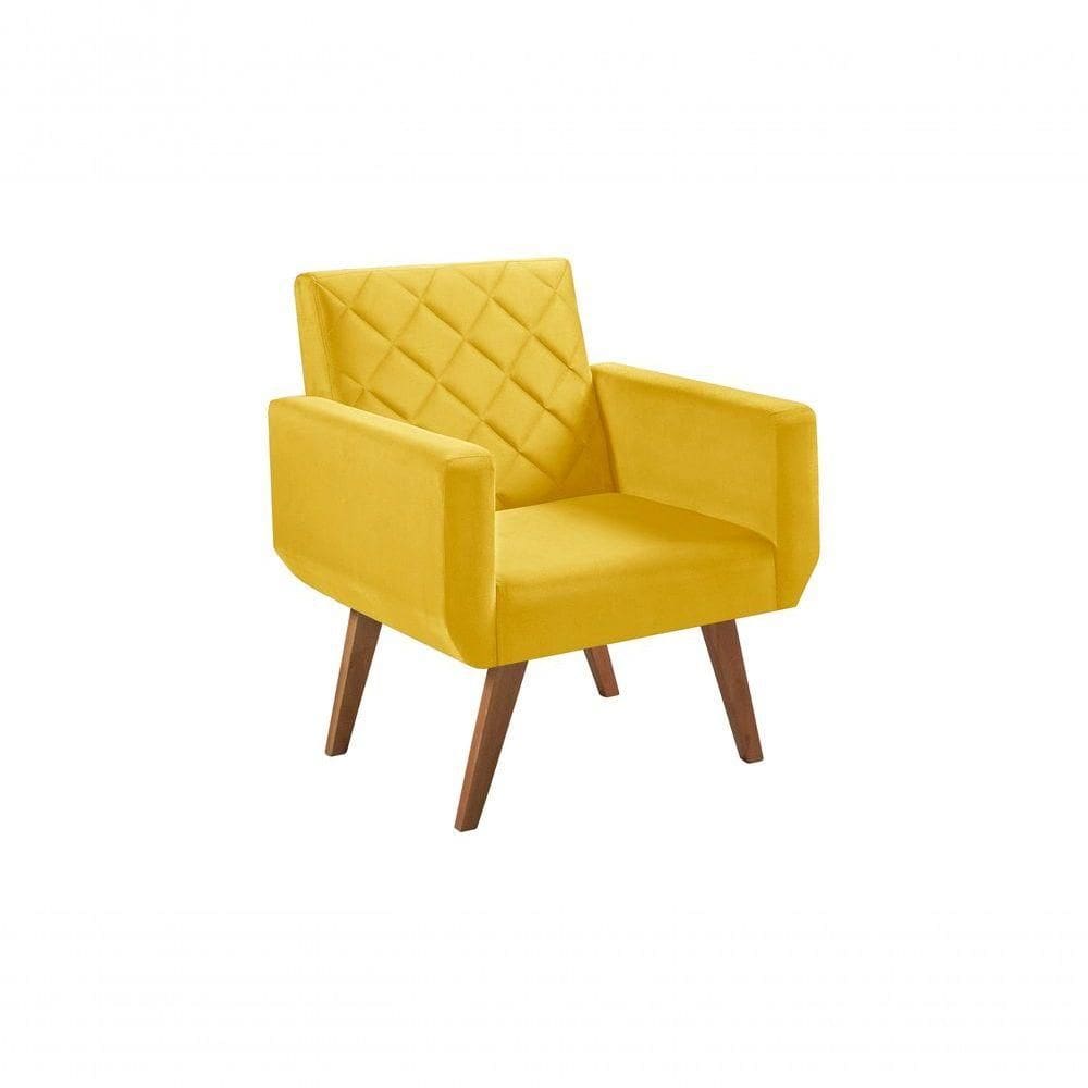 Poltrona 1 Lugar Braço Anabelle Unidecor Amarelo