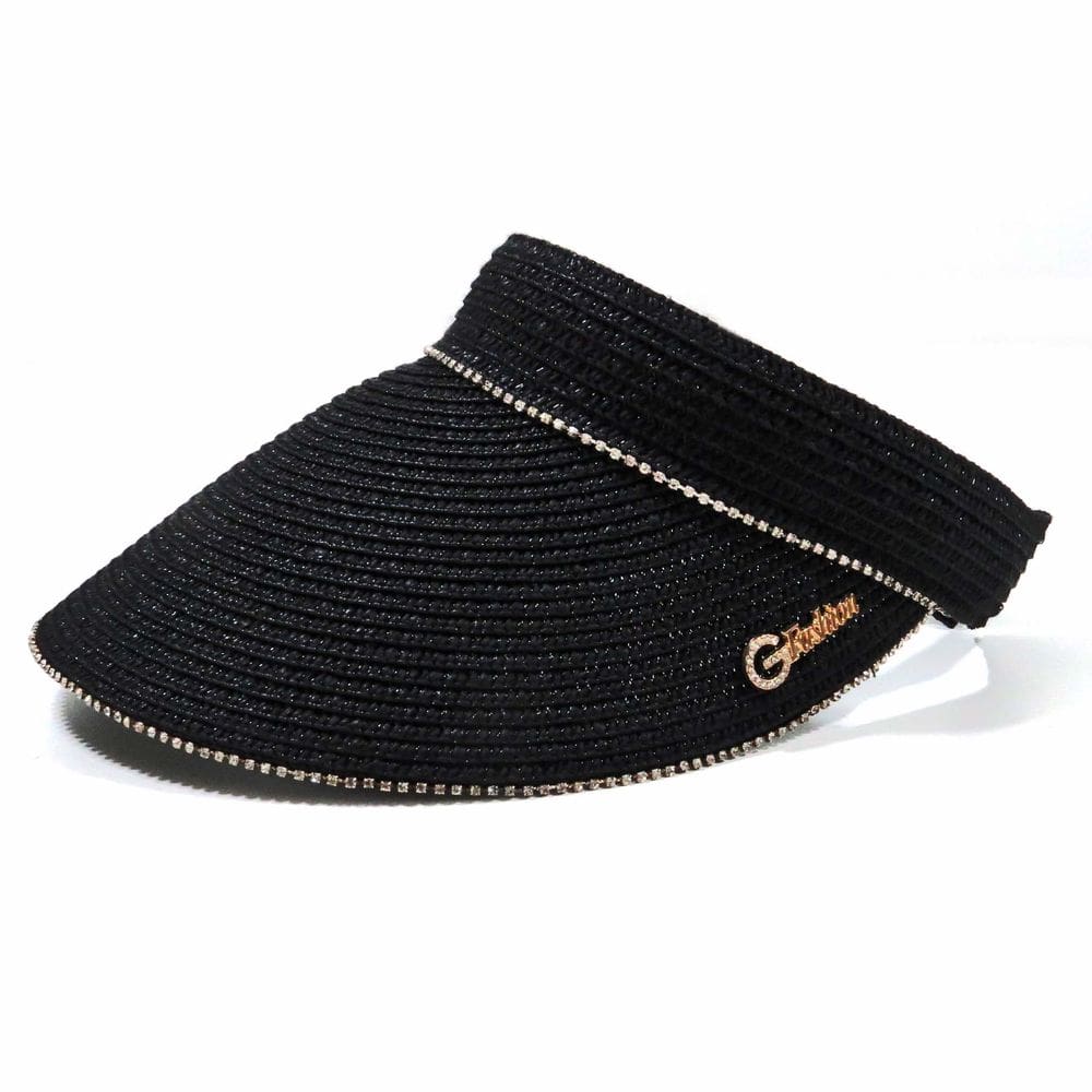 Viseira Strass Palha G Fashion