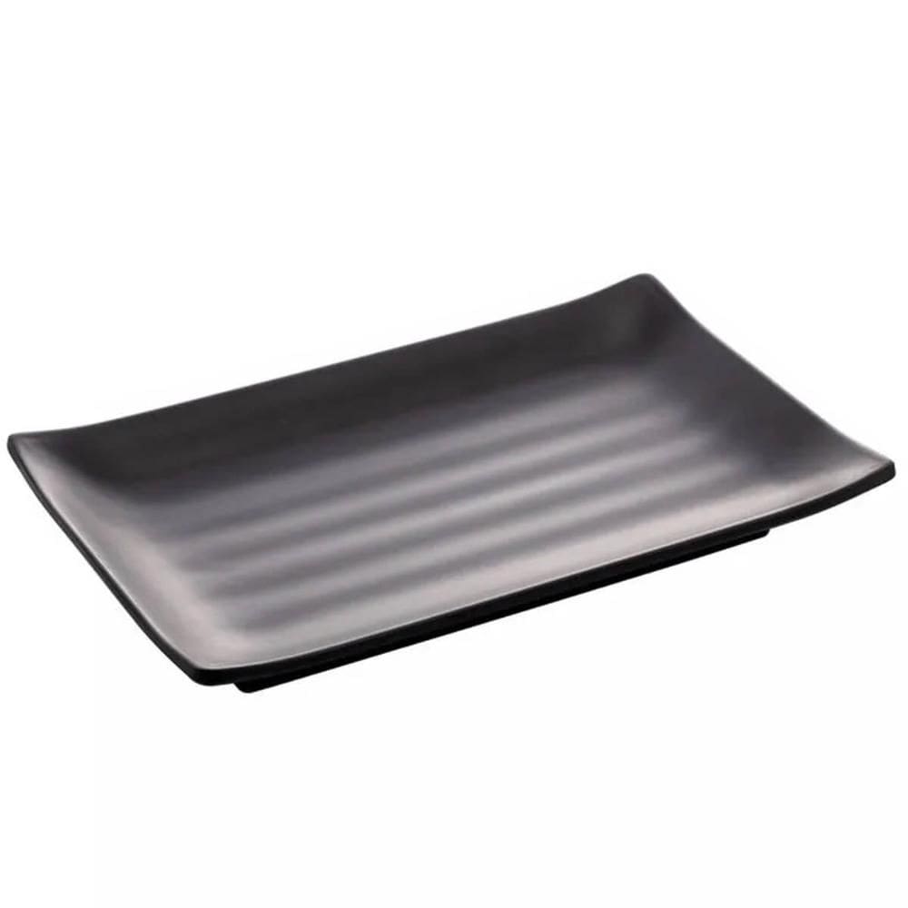 Travessa Melamina Prato Sushi Lyor Tóquio Preto 17,5x11x2cm