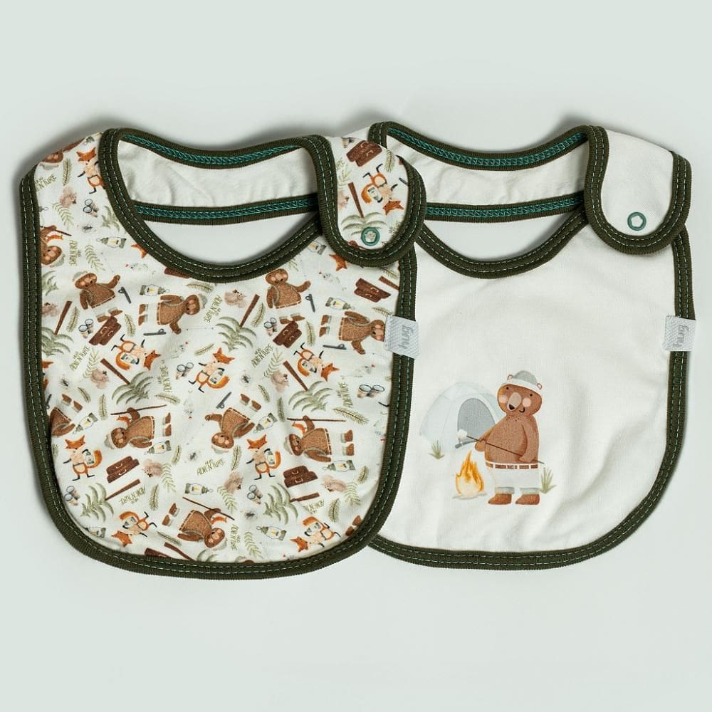 Kit Com 2 Babadores Hug Camping Verde Musgo