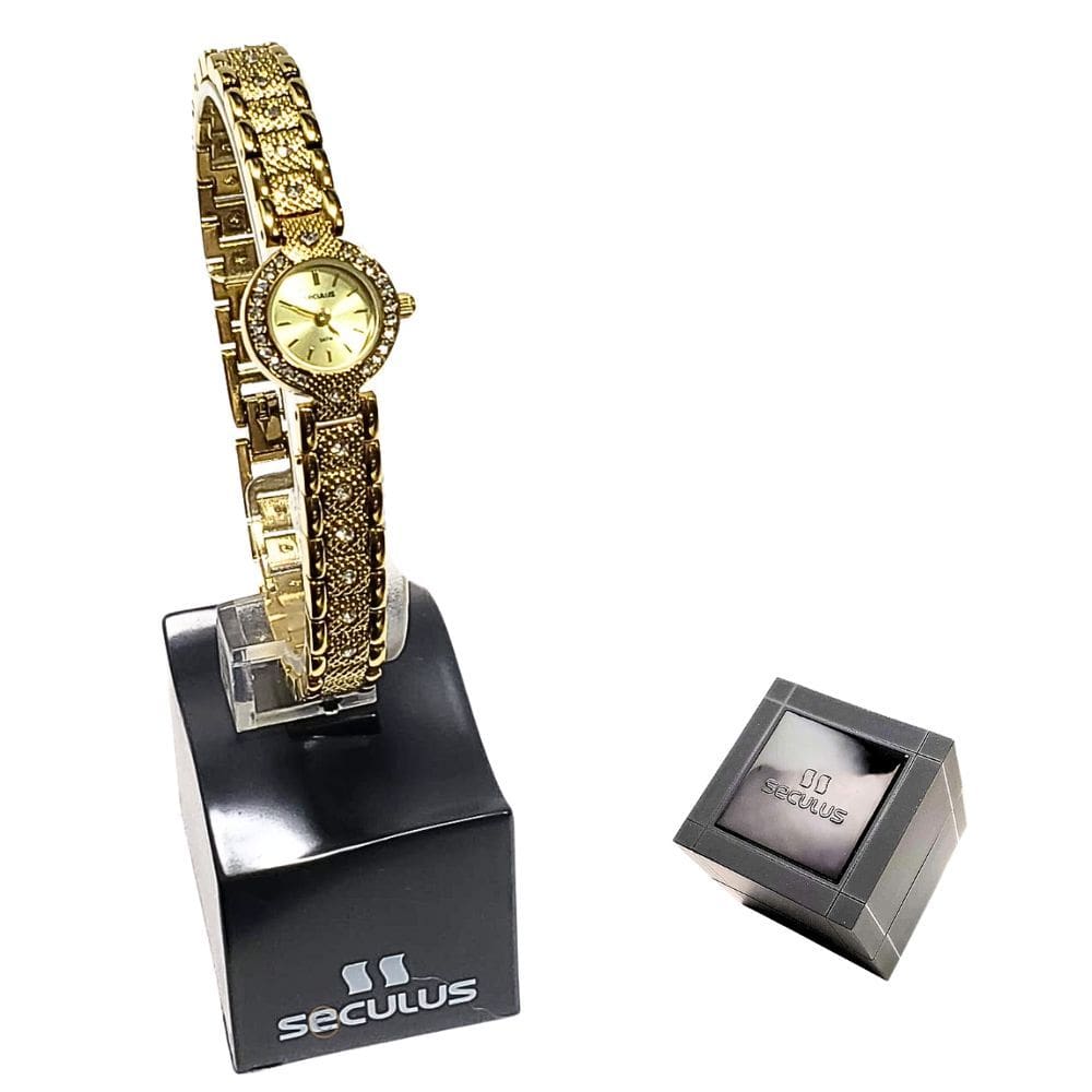 Relógio Seculus Feminino Analógico Dourado Mini 44067LPSVDB1
