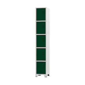Armário Roupeiro De Aço 5 Portas Para Vestiário Academia Verde Escuro com Chave