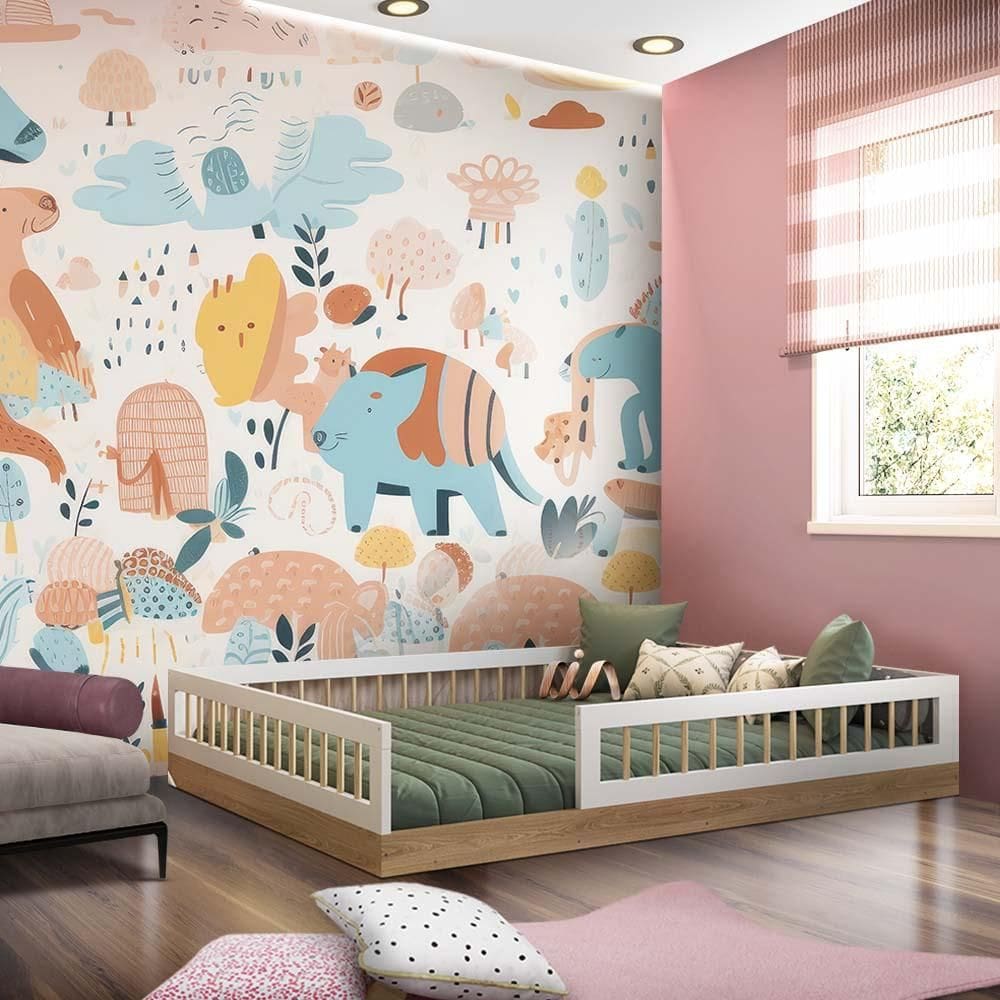 Cama Montessoriana Casal Infantil 144x195cm Aveiro Branco