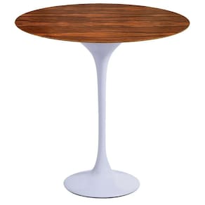 Mesa Saarinen Lateral Pau Ferro 42cm - Base Branca