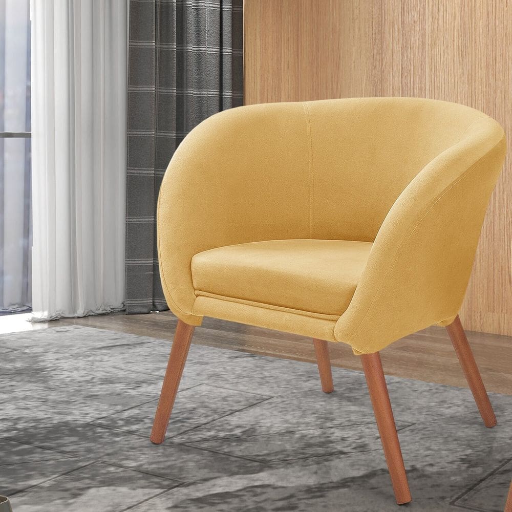 Poltrona para Sala de Estar Afrodite Amarelo