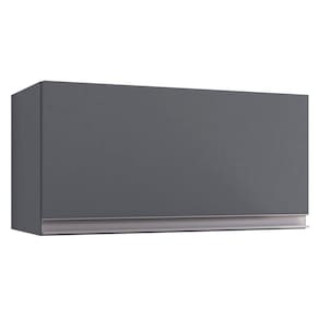 Armário Aéreo Geladeira 60cm 1 Porta Basculante Andréia - Ajl Móveis Cor Cinza