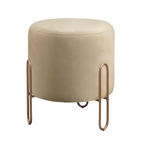 Puff Banqueta Linho Mali Luxo Castellar Móbile Bege