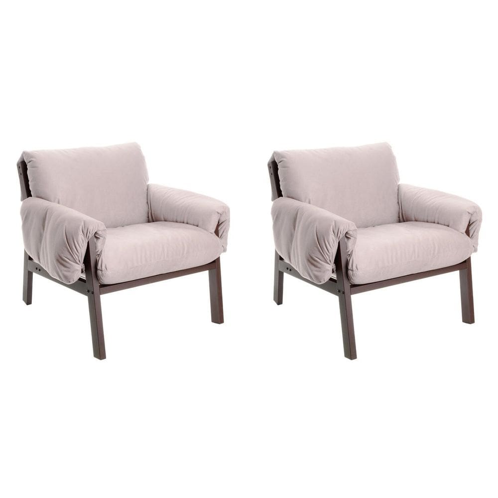 Conjunto com 02 Poltronas Soft Aço Corten/Bege