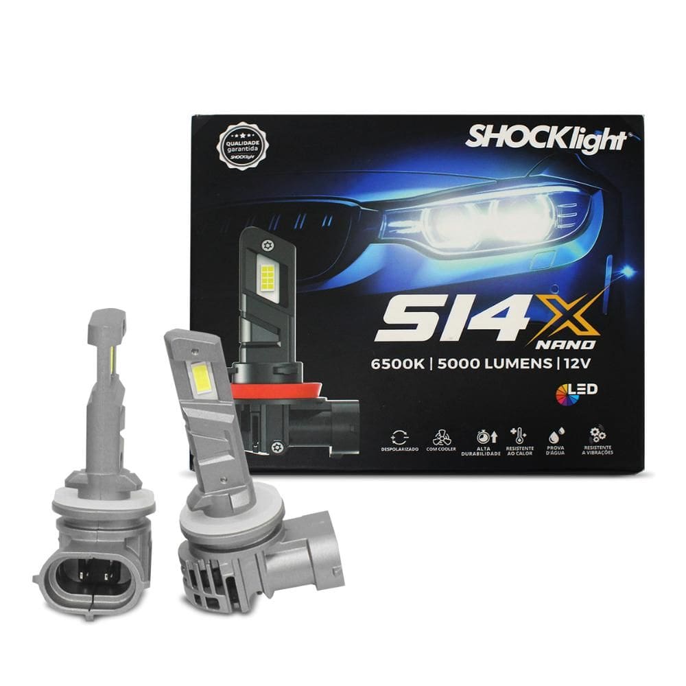Kit Lâmpadas LED H27 S14x 6500k 5000 Lumens 22w