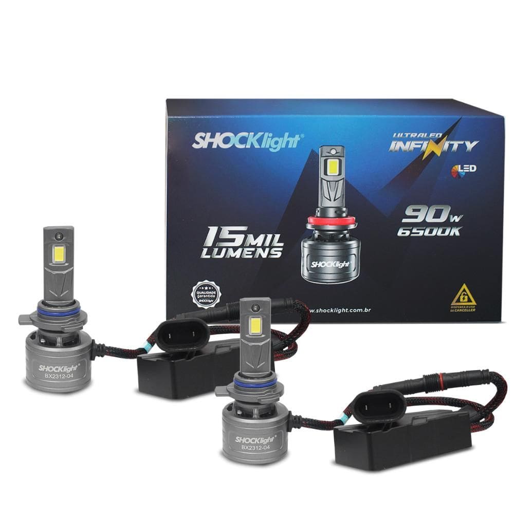 Kit Lâmpadas Ultra LED 9012 HIR2 Infinity 6500k 15000 Lumens 90w