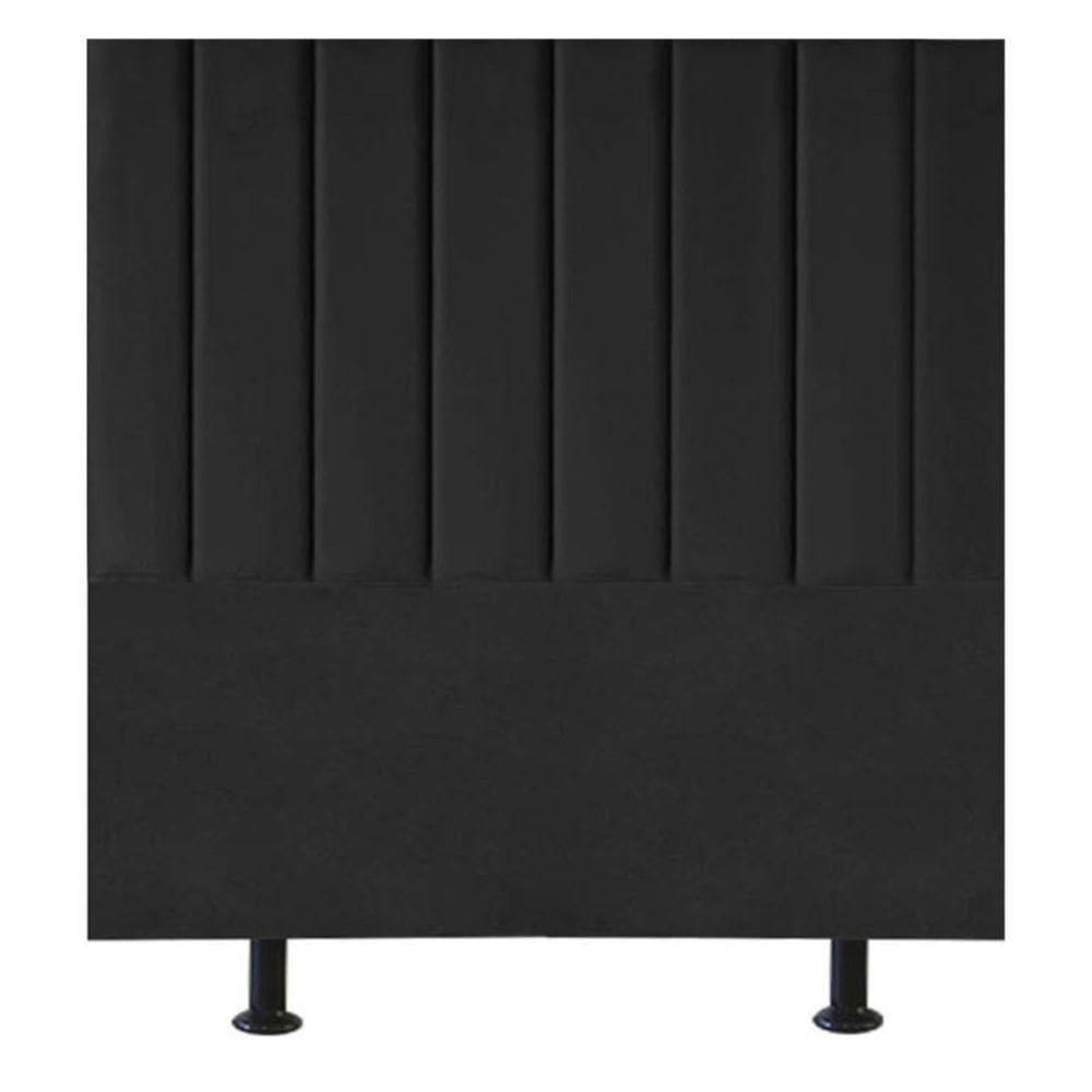 Cabeceira Estofada Cama Box Solteiro 90 Cm Karla Linho preto