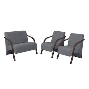 Conjunto Vênus 1 Namoradeira 2 Poltronas De 1 Lugar Escritório D Salla Suede