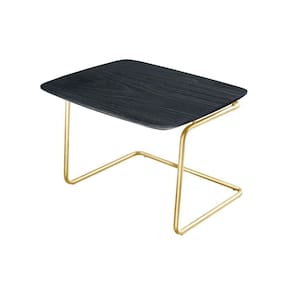 Mesa De Centro Kairos Base Ouro 54x43cm Larflex Cor:ébano