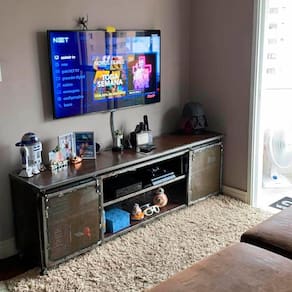 Rack Para Tv Staten Island - Estilo Industrial Em Ferro Largura 150cm L