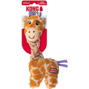 Pelucia Kong Knots Twists Assorted Brinquedo Girafa de Corda e Apito Para Cães Médio e Grande