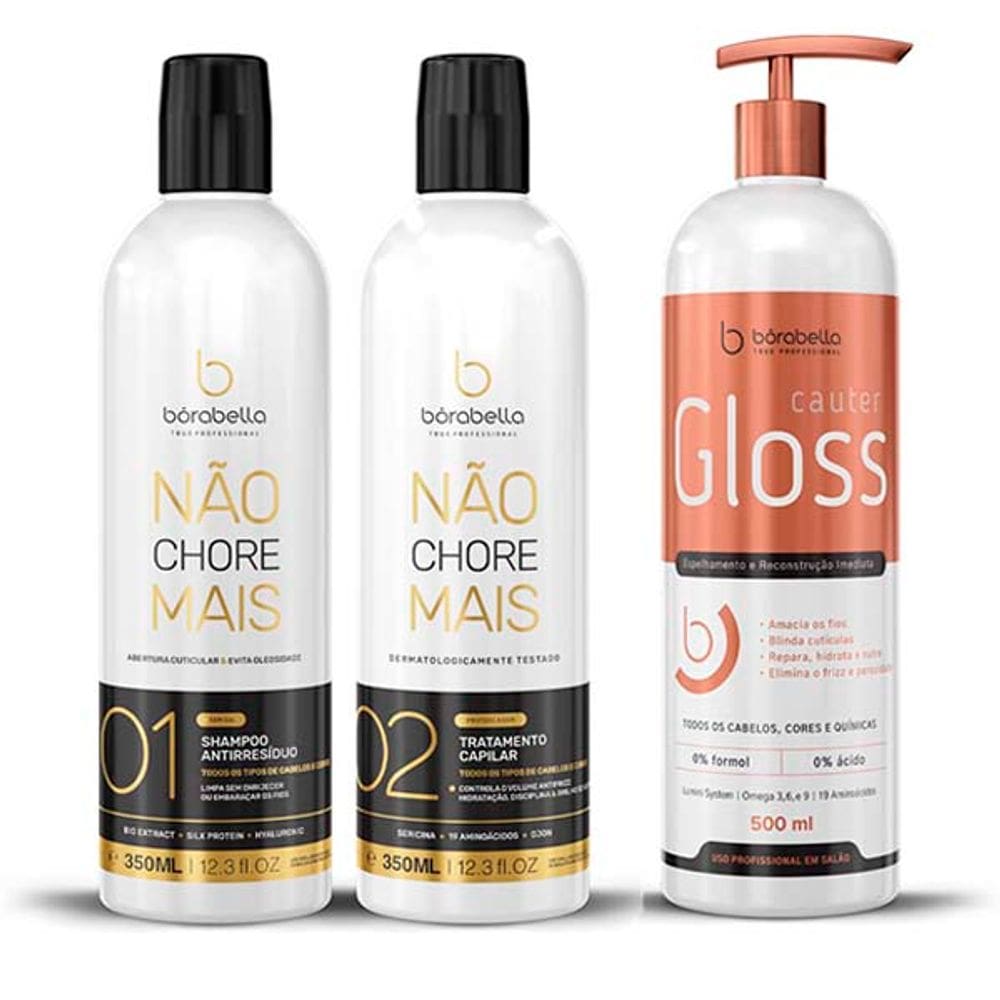 KIT PROGRESSIVA Not Cry More E CAUTER GLOSS BÓRABELLA