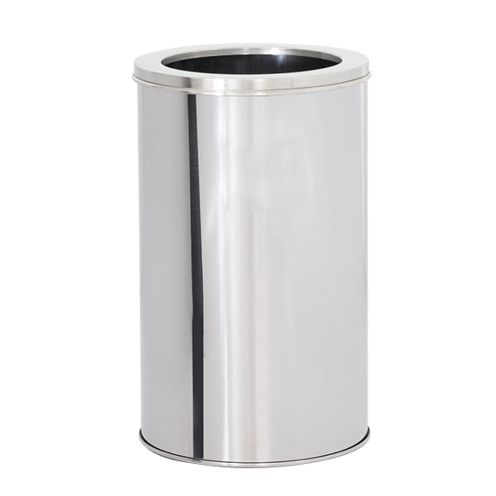 Lixeira em Aço Inox 40L Aro Redonda