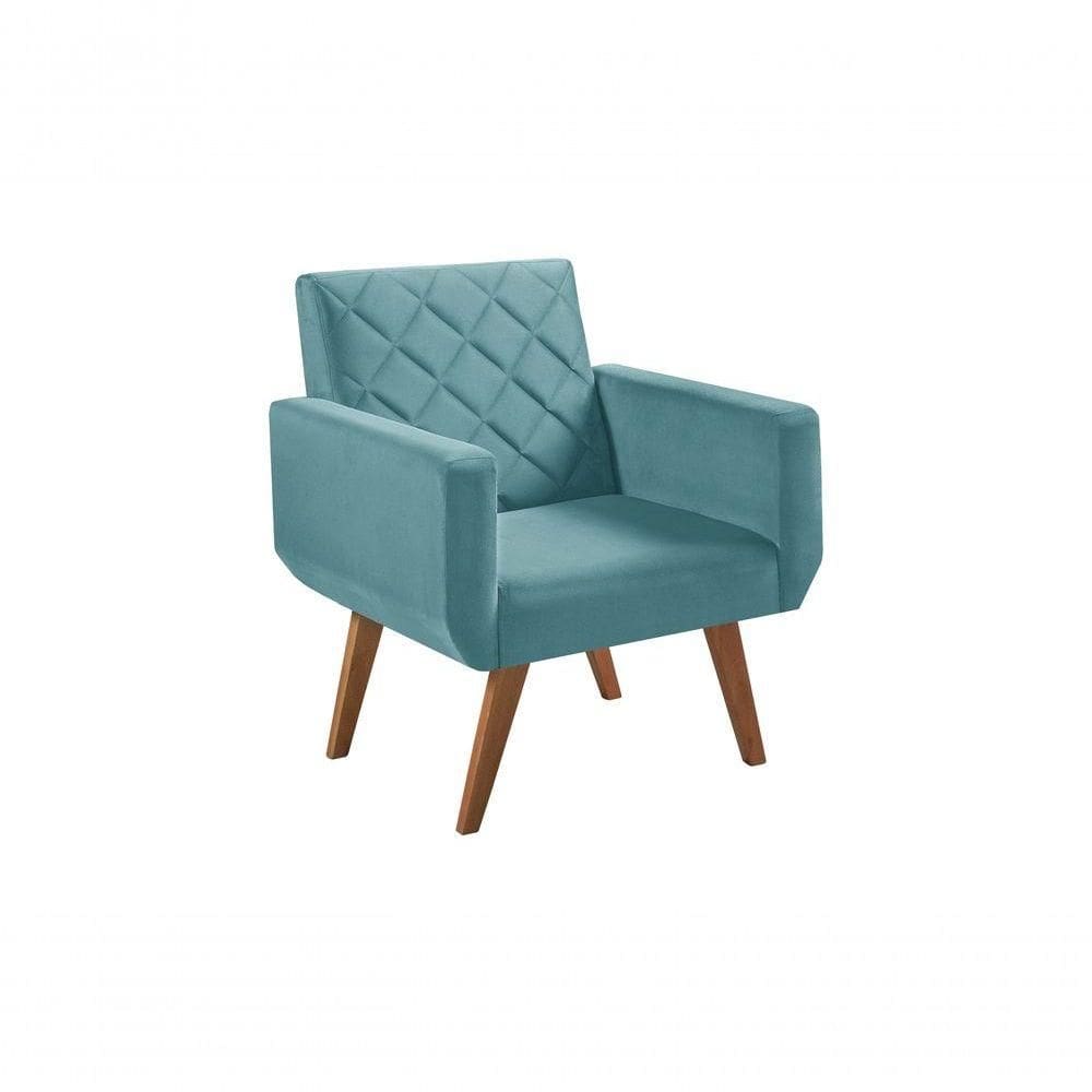 Poltrona 1 Lugar Braço Anabelle Unidecor Turquesa