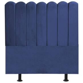 Cabeceira Nuvem Cama Casal 140 Cm Alanis Suede Azul Marinho