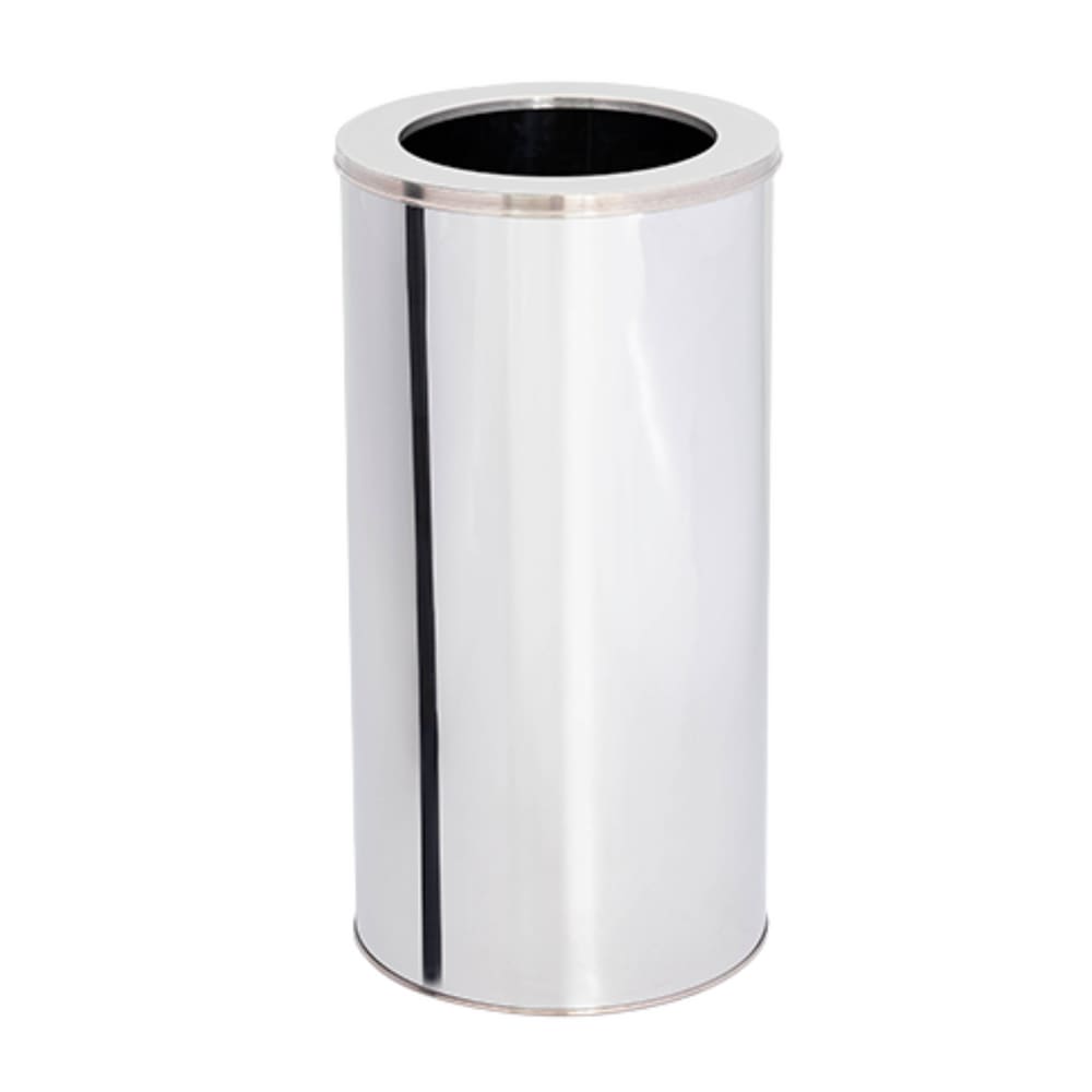Lixeira em Aço Inox 50L Aro Redonda
