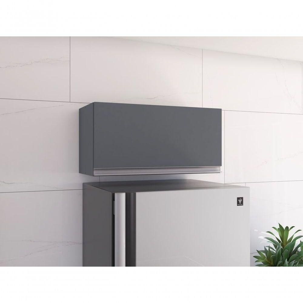 Armário Aereo De Cozinha 60cm Andréia 1 Porta Cinza - Ajl