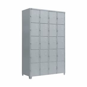 Armário Roupeiro De Aço Vestiário Academia 20 Portas Locker Cinza com Chave