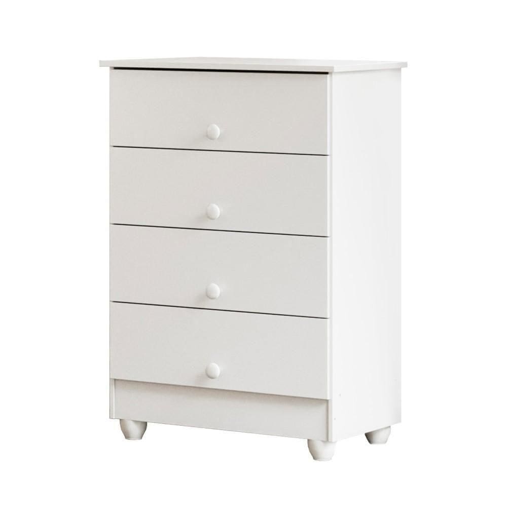 Cômoda Soft 4 Gavetas Tigus Baby Branco