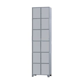 Armário Roupeiro De Aço 12 Portas Para Vestiário Academia Locker Cinza com Chave